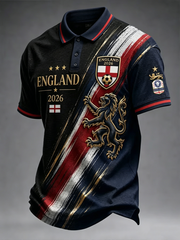 Herren Polo-Shirt mit England-Aufdruck für britische Fußballfans