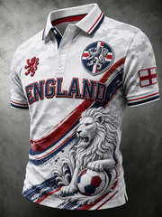 Polo-Shirt für Herren mit „UK Football Lover England“-Print