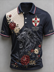 Herren UK Fußball-Liebhaber England bedrucktes Poloshirt