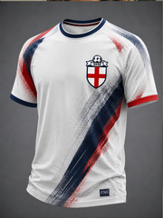 Herren T-Shirt mit England-Aufdruck, kurzärmelig, für Fußballliebhaber