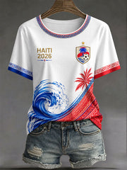 Damen Haiti Fußball Freizeit-T-Shirt 2026