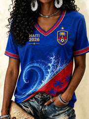 Damen 2026 Haiti Fußball Freizeit T-Shirt