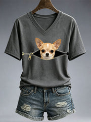 Lustiges Damen-T-Shirt mit Chihuahua-Print