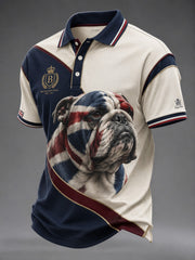 Herrenhemd mit British-Bulldog-Print