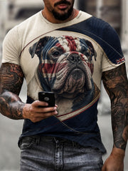 Herren T-Shirt mit britischem Bulldoggen-Print