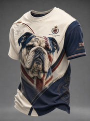 Herren-T-Shirt mit Britischer Bulldogge-Print