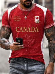 Herren Canada Soccer bedrucktes Freizeit-T-Shirt
