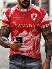 Herren Canada Soccer Bedrucktes Freizeit-T-Shirt