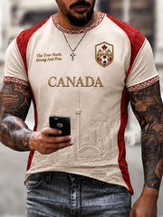 Herren Kanada Soccer bedrucktes Freizeit-T-Shirt