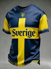 Herren Schwedische Fußball T-Shirt mit Aufdruck