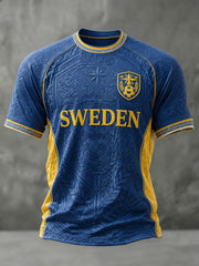 Herren T-Shirt mit Schweden-Fußball-Print