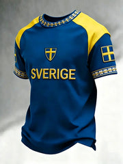 Herren-T-Shirt Schweden-Fußball-Print
