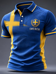 Herren-Freizeitoberteil mit schwedischem Fußball-Print