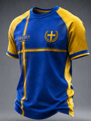 Men's Swedish Football Printed Casual short sleeves t-shirt