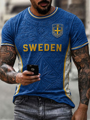 Herren Schweden Fußball T-Shirt mit Aufdruck