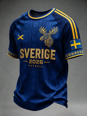Men's Swedish Football Printed Casual short sleeves t-shirt