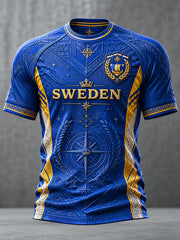 Herren T-Shirt mit Schweden-Fußball-Aufdruck