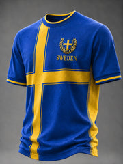 Herren T-Shirt „Schwedischer Fußball“ mit Aufdruck