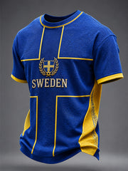 Herren T-Shirt mit schwedischem Fußball-Aufdruck