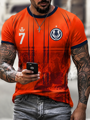 Herren T-Shirt mit schottischem Fußball-Liebhaber-Druck und kurzen Ärmeln
