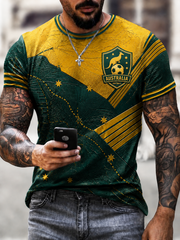 Herren T-Shirt mit australischem Football-Print und kurzen Ärmeln