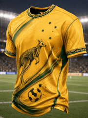 Herren T-Shirt mit australischem Football-Print und kurzen Ärmeln