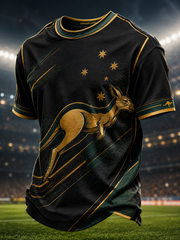 Herren T-Shirt mit australischem Football-Print und kurzen Ärmeln