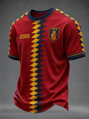 Spanien Fußball T-Shirt für Herren, Kurzarm