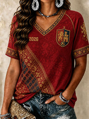 Spanien Damen V-Ausschnitt T-Shirt