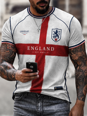 Herren Großbritannien Fußball-Liebhaber England bedrucktes Kurzarm-T-Shirt