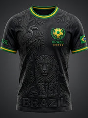 Bequemes T-Shirt mit brasilianischem Fußballmuster für Herren