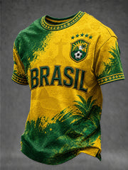Geschenk T-Shirt für Brasilien Fußballfans kurzärmelig