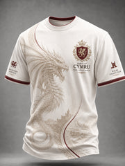 Herren-T-Shirt mit walisischem Drachen-Print