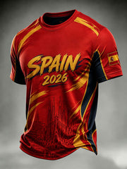 Herren Spanien Fußball-Liebhaber Kunst-bedrucktes T-Shirt