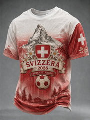 Herren T-Shirt mit Fan-Print, Schweiz