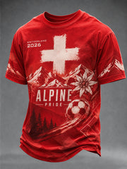 Herren T-Shirt mit Schweizer Team-Fan-Print