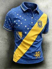 Men's Bosnia ZMAJEVI Football Lover Art Printed Casual Tops
