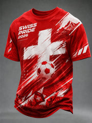 Herren Schweiz Nationalmannschaft Fan Print T-Shirt