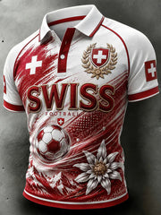 Herren Schweiz Fußball-Fan T-Shirt Kurzarm
