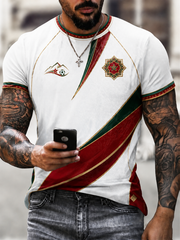 Herren-T-Shirt mit Marokko-Print und kurzen Ärmeln