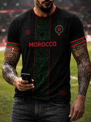 Herren T-Shirt mit Marokko-Print und kurzen Ärmeln
