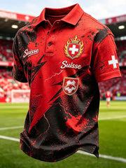 Herren Schweiz Fußball Fan Kurzarm-Oberteil