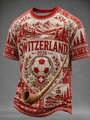 Herren T-Shirt mit Schweizer Team Fan-Aufdruck