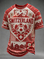 Herren Schweiz Team Fan Print T-Shirt