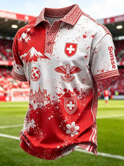 Herren Schweiz Fußball Fan Kurzarm-Oberteil