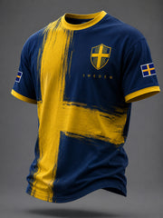 Herren Schweden Fußball T-Shirt mit Aufdruck