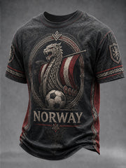Herren T-Shirt mit Norwegen Fußball Fan Design