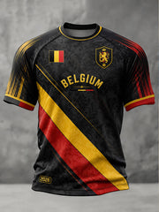 Herren Belgien Fußball Kurzarm-T-Shirt