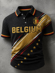 Herren Belgien Fußball-Waffelgitter-Trikot