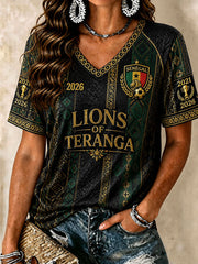 Damen Senegal Fußball-V-Ausschnitt T-Shirts 2026